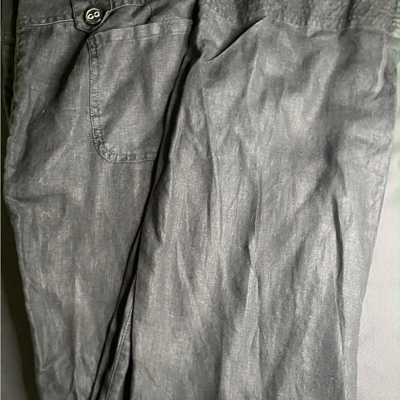 Talbots Pants - Talbots Black 100% Linen Straight Leg Pants Size 14 Career Minimalist